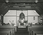 Interior of Bralorne Community Church, 1940's or 50's